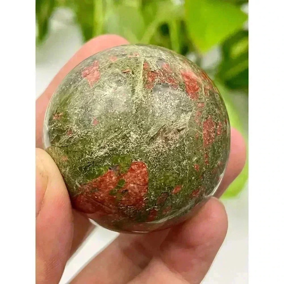 Unakite Natural Stone Crystal Quartz Ball 137g Healing Sphere 44mm - Picture 1 of 9